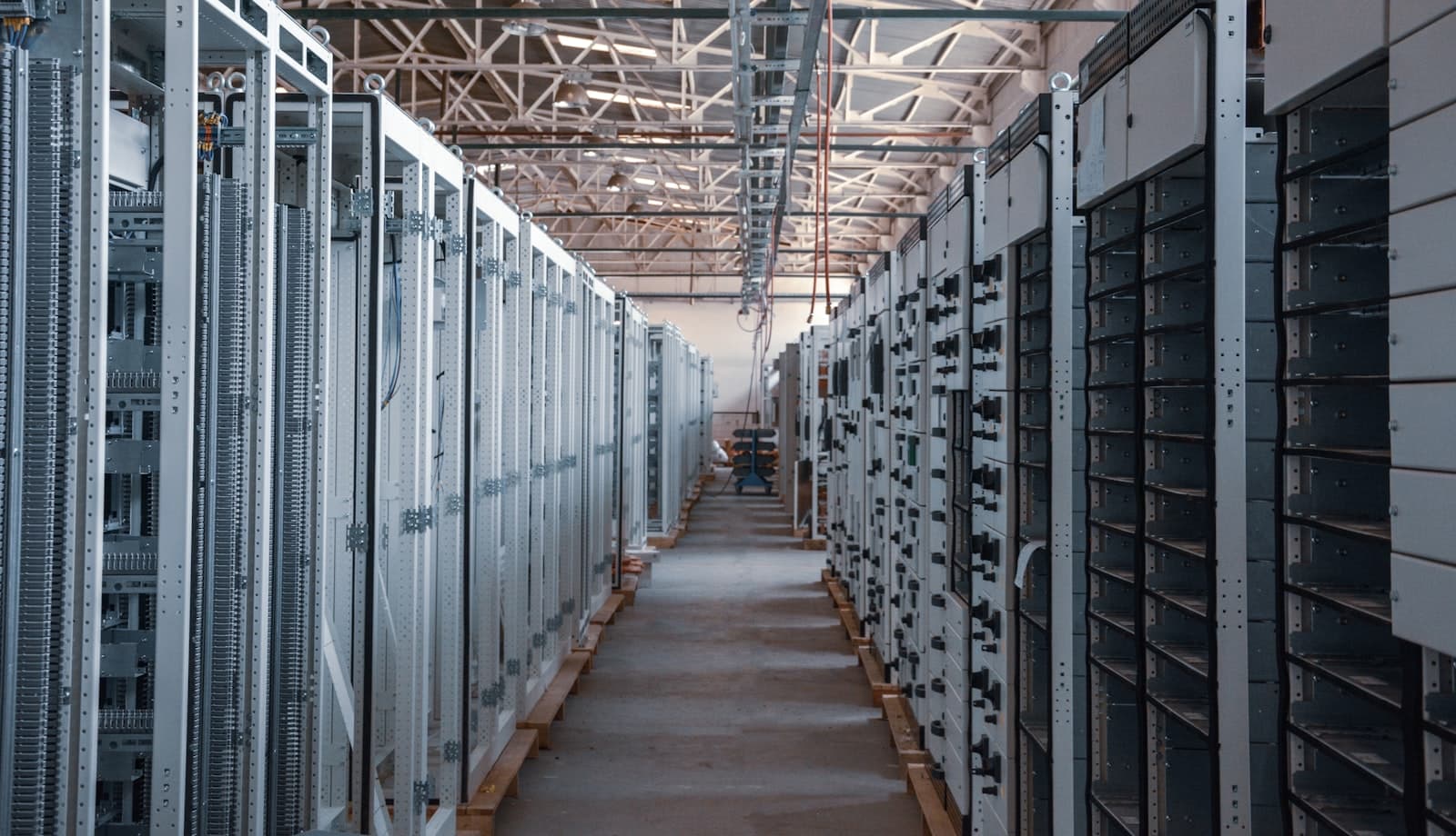 Data center server room aisle